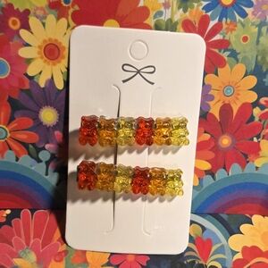 ❤️🧡💛 Sunset Glow Gummy Bear Hair Clips 🍬 One-of-a-Kind ~ 2/$10